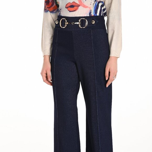 253756 Woven Denim Blue with Gold Hardware by FRANK LYMAN - Picture 1 of 1